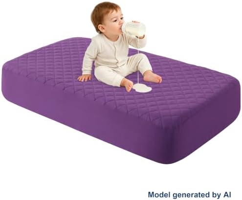 BEDSUM 2-Pack Waterproof Mini Crib Mattress Protector - Image 2