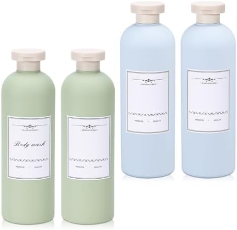 Travel Shampoo Bottle, Empty Plastic Squeeze Bottles 13.5oz by UMETASS