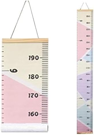 Kids Growth Chart, Wood Frame Fabric Canvas Height Measurement Ruler from Baby by MinoMia