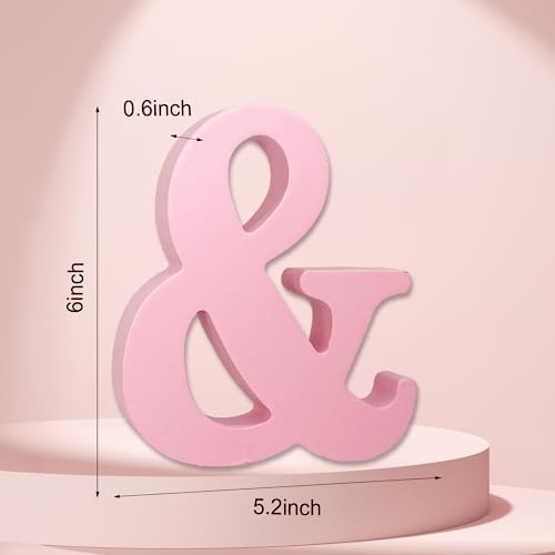 AOCEAN 6 Inch Pink Wood Letters Unfinished Wooden Letters - Image 2