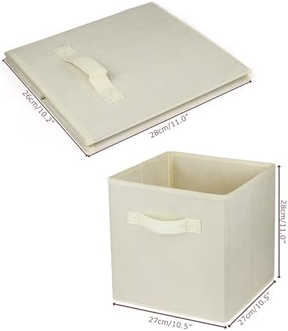 2 Pcs Storage Cubes, 10.5 Inch Collapsible Storage Bins, Fabric Foldable Bins - Image 3