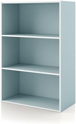 Homes: Inside + Out Apexa 3-Tier Cube Storage Organizer Shelves, Stackable Wood by HOMESInsideOut