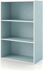 Homes: Inside + Out Apexa 3-Tier Cube Storage Organizer Shelves, Stackable Wood by HOMESInsideOut