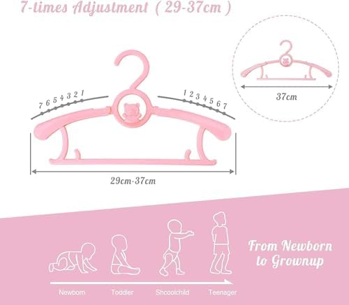 Kid Clothes Hangers 50 Pack, Plastic Baby Hangers Space Saving - Image 3
