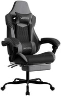 Gaming Chair with Footrest, High Back Gaming Chairs PVC Leather Ergonomic Gamer by WOTSTA