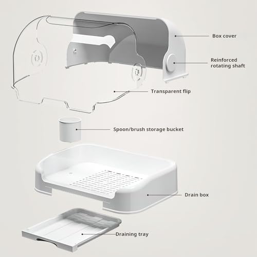 Baby Bottle Drying Rack with Transparent Lid Large Capacity Dustproof Easy to - Image 5