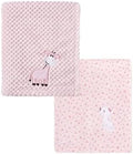 CREVENT 2Pcs 30''X40'' Cute Cozy Fluffy Warm Baby Blankets by CREVENT