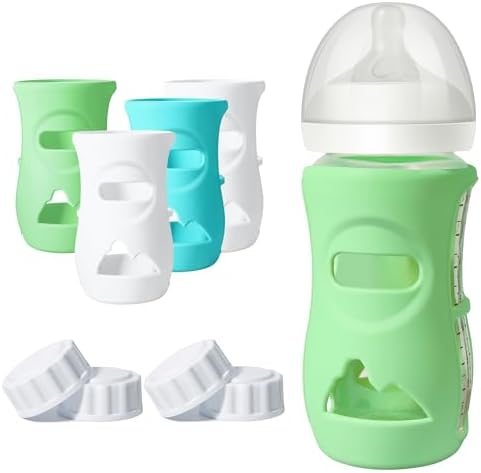 4Pack Silicone Sleeves for Philips Avent Natural Glass Baby Bottles by Joxodak