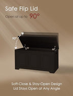 DINZI LVJ Storage Chest, Wooden Toy Box, Espresso 39.4" L - Image 6