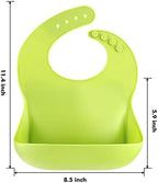 Eascrozn Silicone Bibs for Babies Toddler Set of 3, BPA Free - Image 2