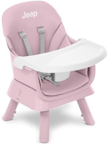 Jeep Milestone 6-in-1 Convertible High Chair by Delta Children, Light Pink - Image 5
