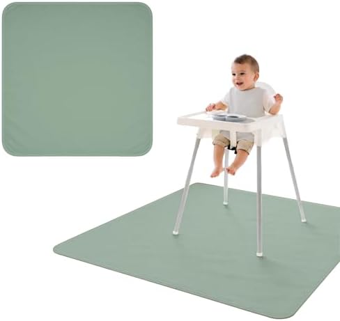 BapronBaby Minimalist Sage Waterproof Splash Mat Catch All Floor Cover by BapronBaby