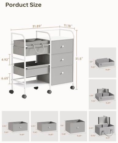 2in1 Baby Diaper Caddy Organizer and Storage Cart - Image 2