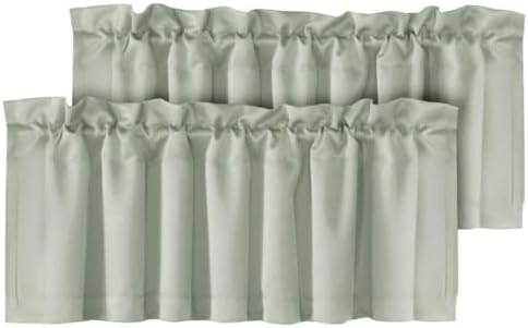 H.VERSAILTEX Blackout Valances for Windows, Sage Green Kitchen Window Valance by HVERSAILTEX