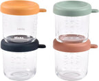 BEABA 4 Pack Glass Baby Food Jars by BEABAUSA