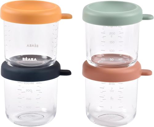 BEABA 4 Pack Glass Baby Food Jars by BEABAUSA