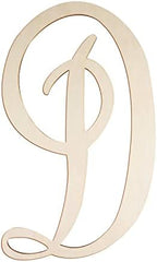 Cursive Wooden Letters D for Wall Decor Large Wood Monogram Letters 14 Inch by Focal20Craft