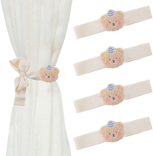 Cute Cartoon Animal Curtain Tiebacks 4Pcs Drape Rope Holdbacks by UFURMATE