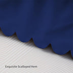 Shunjie.Home Scallop Edge Crib Skirt Navy Blue, 100% Egyptian Cotton 400 Thread - Image 2