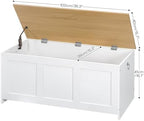 HOOBRO Storage Bench, 39.3" Retro Wooden Storage Chest, Wooden Storage Trunk - Image 3