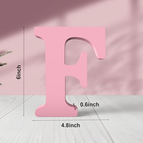 6 Inch Pink Wood Letters Unfinished Wood Letters - Image 2