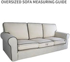 PureFit Stretch Oversized Couch Covers Fleece Sofa Slipcovers Sage Green - Image 6