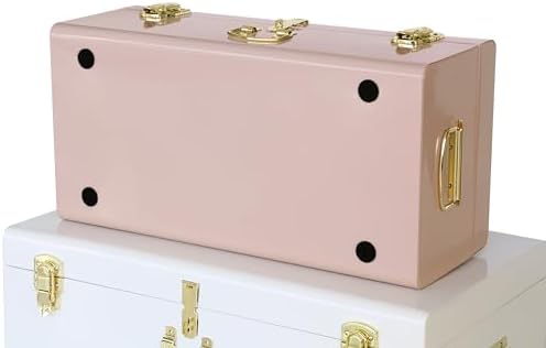 Vixdonos Metal Trunk Decorative Storage Box Set of 2 College Dorm Chest - Image 3