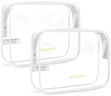 BAGSMART Clear Toiletry Bag 2-Pack TSA Approved Water-Repellent by BAGSMART