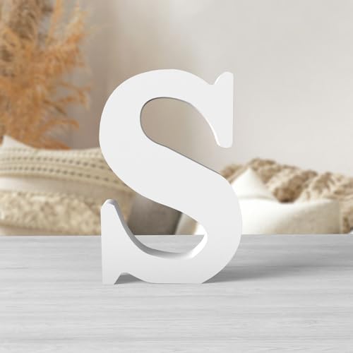 6 Inch White Wood Letters Unfinished Wood Letters by ZARUATU