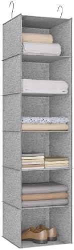 Hanging Closet Organizer 6-Shelf, Oxford Linen Wardrobe Storage by DonYeco