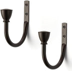 Farmhouse Curtain Holdbacks 2 Pack, Metal Curtain Side Holders by SIXZOONM