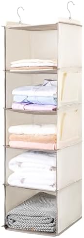 BOOMIBOO Hanging Closet Organize and Shelves, 5-Hanging Shelf （Beige） by BOOMIBOO