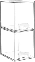 Vtopmart Clear Stackable Storage Drawers, 2 Pack Tall Plastic Organizers by Vtopmart