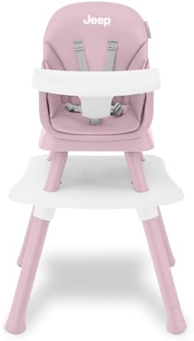 Jeep Milestone 6-in-1 Convertible High Chair by Delta Children, Light Pink - Image 3