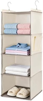 Hanging Closet Organizer and Shelves, 4 Shelves by BOOMIBOO