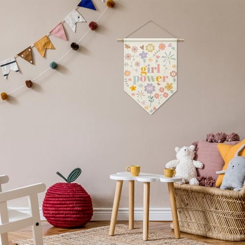 Girl Power Sign Pennant Hanger Banner, Floral Boho Wall Art - Image 3