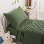 NTBAY Toddler Microfiber Bedding Set, 4 Piece, Olive Green - Image 5