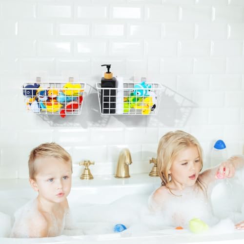 Metal Bath Toy Holder, Hanging Bathtub Toy Storage, Wall Mounted Bath Tub Baby - Image 7