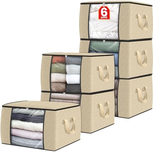 Fab totes 6 Pack Storage Bags for Clothes Blanket Storage Bins by Fabtotes