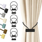 Hion Magnetic Curtain Tiebacks Black 6pcs, Curtain Holdbacks Hooks Holders by Hion