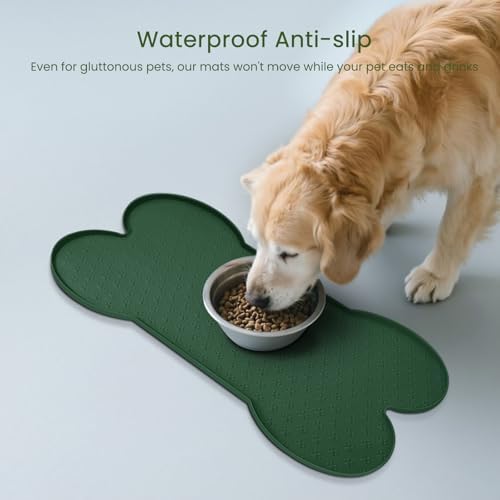PWTAA Dog Food Mat Anti-Slip Silicone Dog Bowl Mat Thicker Pet Placemat - Image 3