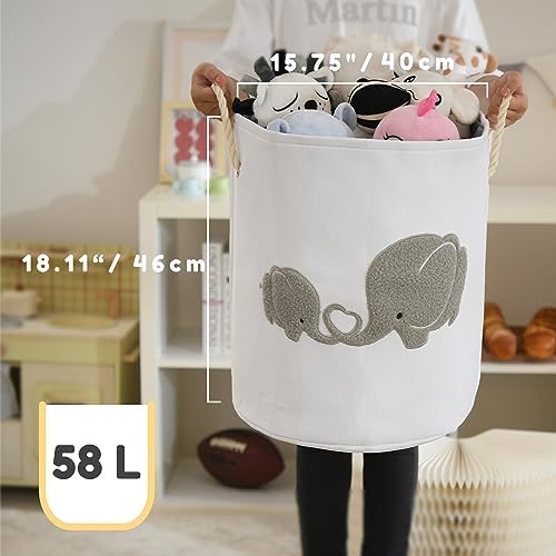 Baby Hamper Extra Large Nursery Hamper, 58L Kids Toys Basket Laundry Basket - Image 5