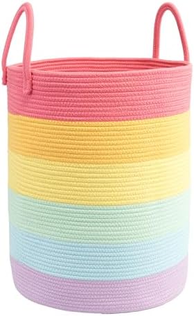 Woven Cotton Rope Laundry Basket by JUNBOLE