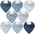 8 Pack Muslin Baby Bandana Bibs by CivaruaKids
