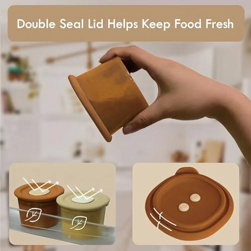 Moonkie Silicone Baby Food Containers | 8oz/4 oz Baby Food Storage Jars - Image 3