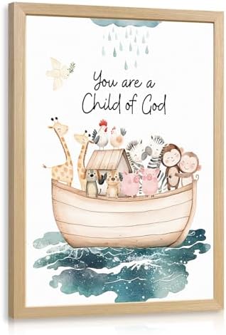 Clicyre Noahs Ark Nursery Wall Decor, Christian Baby Room Wall Art 12x16In by Clicyre