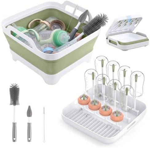 Yecuip Collapsible Baby Bottle Wash Basin w/Drying Rack & Drain Plug by Yecuip