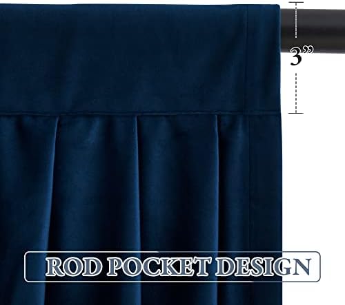 StangH Navy Blue Velvet Waterfall Valances W39 inches, 1 Panel - Image 3