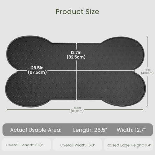 PWTAA Dog Food Mat Anti-Slip Silicone Dog Bowl Mat Thicker Pet Placemat - Image 2