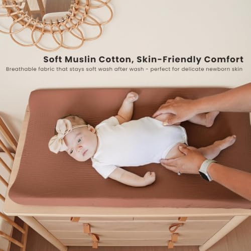 Konssy 2 Pack Muslin Changing Pad Covers - Image 2